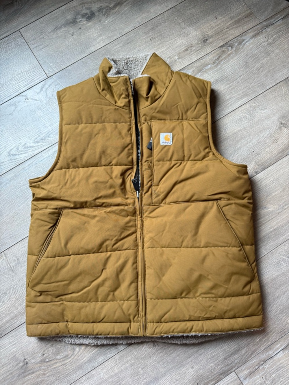 Carhartt Quilted Vest in Brown/Tan Workwear